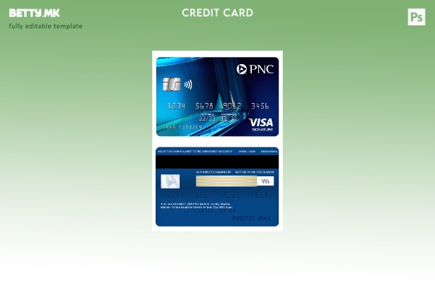 Модерен стил на шаблон за картичка за потпис на виза на банка на САД PNC